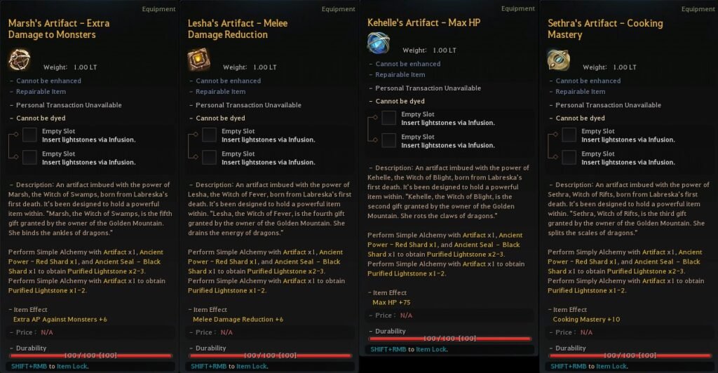 Black Desert – Artifacts